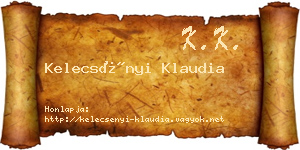 Kelecsényi Klaudia névjegykártya