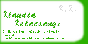 klaudia kelecsenyi business card
